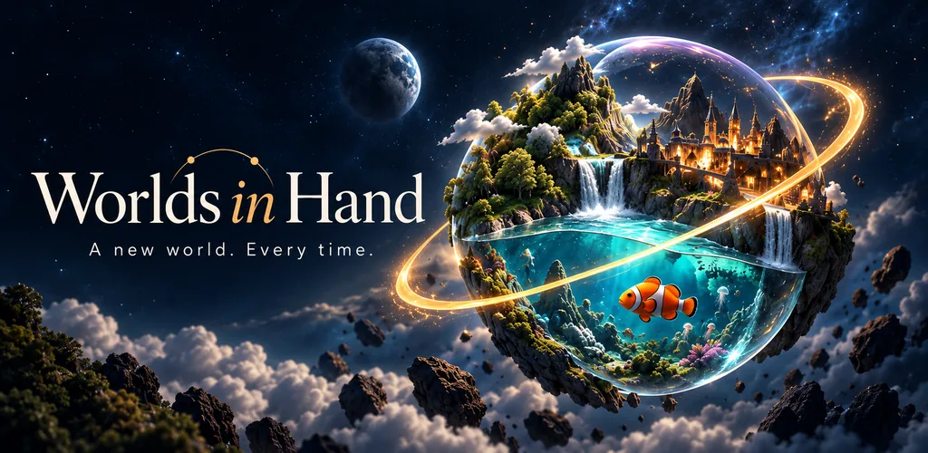 Worlds in Hand: little worlds in glass
